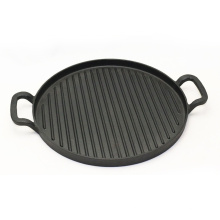 Pre-Seasoned Cast Iron Sizzling Pan/Grill Pan with 2 Helper Handles